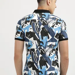 MaverIQ Abstract Printed Polo Collar Short Sleeves Cotton T-Shirt image 4