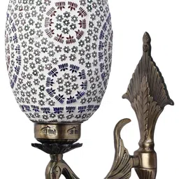 1ST TIME Multicoloured & Multicoloured Printed Metal Traditional Cylinder Shaped Wall Lamp-picture-16