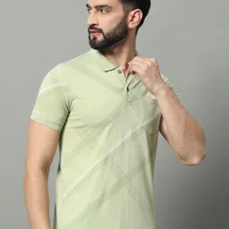 OGEN Men Printed Polo Collar Raw Edge T-shirt-picture-18