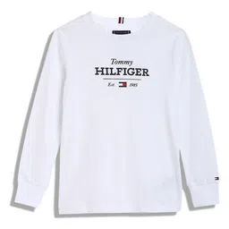 Tommy Hilfiger Boys Typography Printed Round Neck Cotton T-shirt image 1