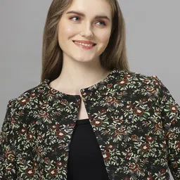 Ashtag FRILLED JACQUARD Printed Jacket With Skirt Co-Ords image 2