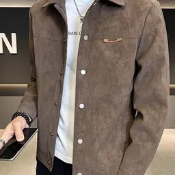 HERE&NOW Men Spread Collar Solid Casual Tailored Jacket image 3