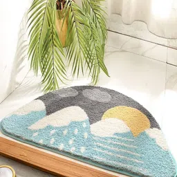 Homio Grey & Blue Anti-Slip 2000GSM Bath Rug-image-8