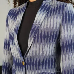 INDOPHILIA Printed Cotton Single-Breasted Blazer image 2