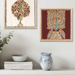 Kotart Brown & White 2 Pieces Traditional Wooden Wall Arts-image-8
