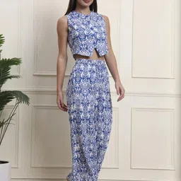 JUNE & HARRY Printed V-Neck Top With Trousers Co-Ords image 3