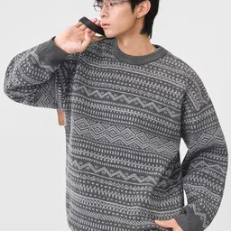 Mast & Harbour Men Fair Isle Printed Pullover image 5