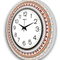 OLIVE TREE White & Black Printed Round Shaped Contemporary Wall Clock image 3