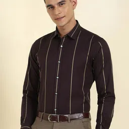 Allen Solly Men Slim Fit Vertical Striped Spread Collar Cotton Formal Shirt-picture-36