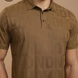 HIGHLANDER Men Typography Printed Polo Collar T-shirt image 3