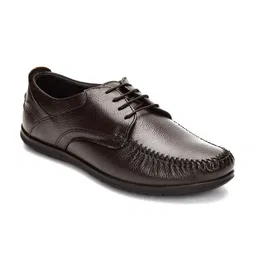 KICKSFIRE Men Leather Moc Toe Comfortable Formal Derbys-image-4