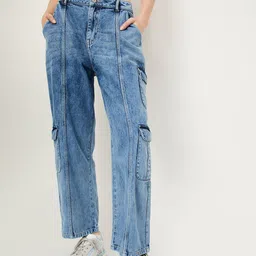 max Women Low Distress Heavy Fade Jeans-image-4