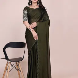 K 5 Fashion Embroidered Pure Chiffon Maheshwari Saree-image-98