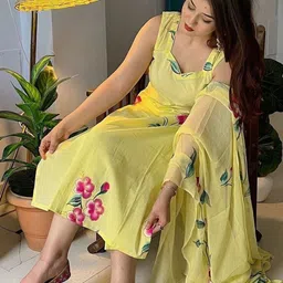 Anni Designer Women Floral Printed Regular Kurta with Trousers & With Dupatta image 2