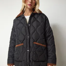 Happiness istanbul Women Longline Quilted Jacket-picture-15