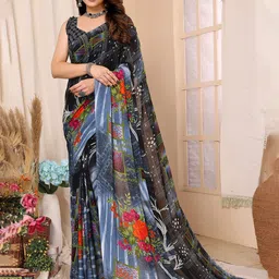 Moda Rapido Floral Poly Georgette Saree-picture-13