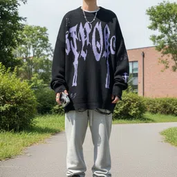 HERE&NOW Men Cable Knit Printed Pullover-picture-10