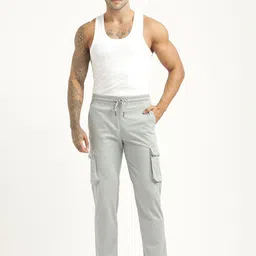 Blu MNKY Men Smart Loose Fit Cargos Trousers image 2