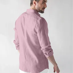 THREE DAYS Comfort Spread Collar Linen Shirt image 5