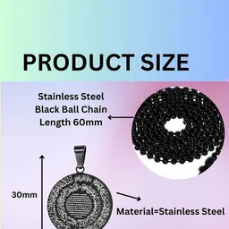 M Men Style Stainless Steel Silver-Plated Circular Pendants image 2