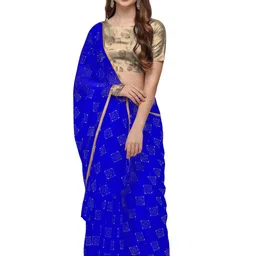 REDFISH Floral Printed Zari Saree image 3