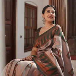 YAMUNE Woven Design Zari Art Silk Handloom Banarasi Saree image 2