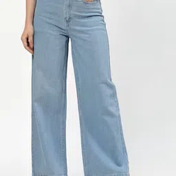 ADBUCKS Women Wide Leg High-Rise Stretchable Jeans-picture-26