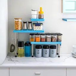 qnotis Multipurpose Storage Organizer Rack Shelf for Living Room Plastic Kitchen Trolley image 2