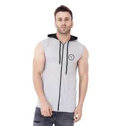 BEYOU FASHION Hooded Sleeveless Applique Slim Fit T-shirt-picture-31