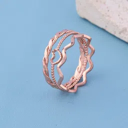 GC PREMIUM JEWELLERY Heart Cutout & Wavy Details Finger Ring image 4