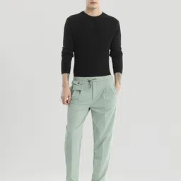 Snitch Men Relaxed Loose Fit Pleated Trousers image 4