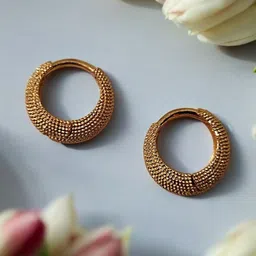 SHREE KRISHNA SHOPPING Unisex Gold-Plated Brass Earrings image 1