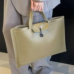 StyleCast x Revolte Green Solid Two Handles Tote Bag image 2