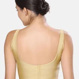 Studio Shringaar Brocade Sleeveless Padded Saree Blouse image 5