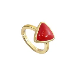 RAVIOUR LIFESTYLE Gold-Plated & Red Copper Pearls Finger Ring-picture-29