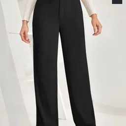 BAESD Women Pack Of 2 Relaxed Straight Leg High-Rise Non Iron Trousers-picture-33