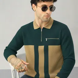 Try This Colourblocked Polo Collar Long Sleeves T-shirt-picture-15