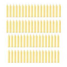 ASIDEA Yellow & Yellow 50 pieces Pillar Candle image 4