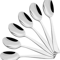 tannu craft Silverware Tea Spoons, Rust Proof High Durable Stylish Dishwasher Safe Stainless Steel Tea Spoon Set-picture-0
