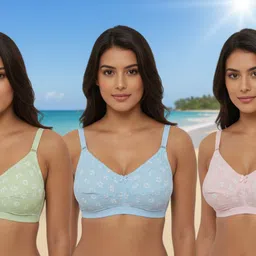 bilqis Pack of 3 Women Full Coverage Non Padded Bra-picture-12