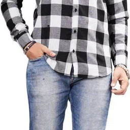 silva kritie Men Regular Fit Checkered Spread Collar Casual Shirt image 5