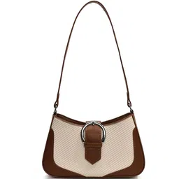 CORSICA Women Textured Structured Buckle Detail Shoulder Bag-image-10