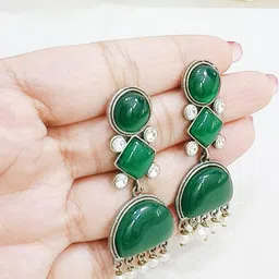 UrbanLuk Geometric Jhumkas Earrings image 2