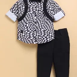 LITTLE COLLARS Boys Printed Long Sleeves Shirt With Trousers-picture-34