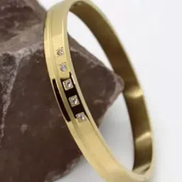 SZN Men Enamelled Gold-Plated Kada Bracelet-image-72