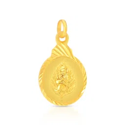 BHIMA 22K BIS Hallmark 916 Purity Yellow Gold Devotional Krishna Pendant image 4
