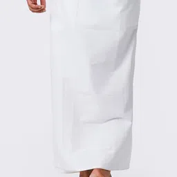 RAMRAJ COTTON Men White Stitched Single Layer Prayer Dhoti image 2