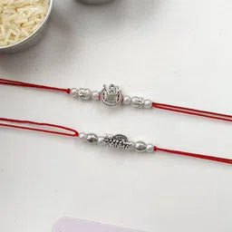 Crunchy Fashion Set Of 2 Artificial Beaded Om & Kanha Thread Rakhis-picture-48