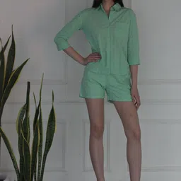 Ashtag Self-Designed Pure Cotton Shirt & Shorts Co-Ords Set-picture-15