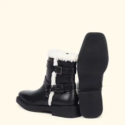 yoho Women Mid-Top Round Toe Slim Heel Winter Boots image 4
